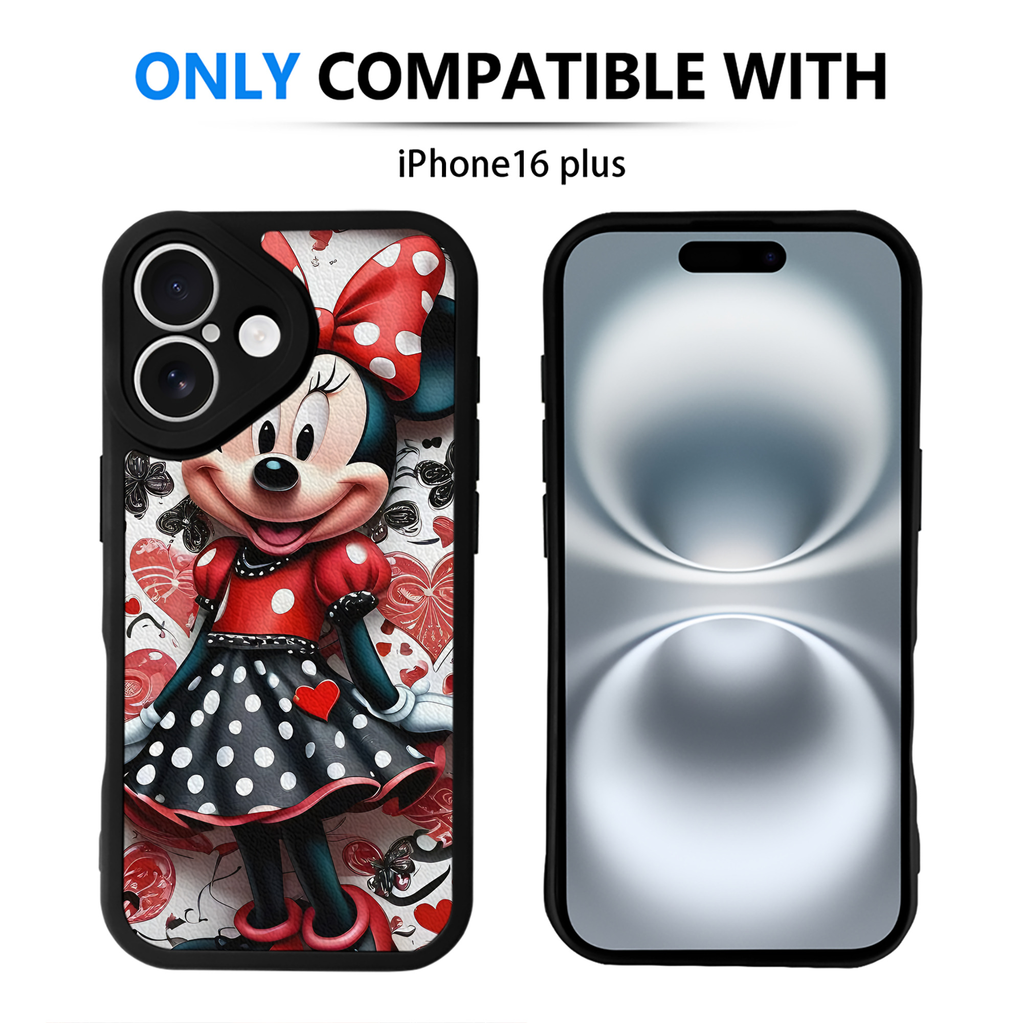 （画像用） ミッキーマウス Mickey Mouse 【iPhone 16シリーズ対応】シリコンスマホケース（レザー調） 材質：シリコン
